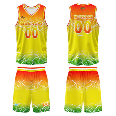 Custom Orange Yellow Basketball Jersey Uniform Suit Printed Your Logo Name Number enthsush