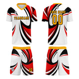 Custom White Red Jerseys for Men Women Personalized Soccer Uniforms for Adult and Kid