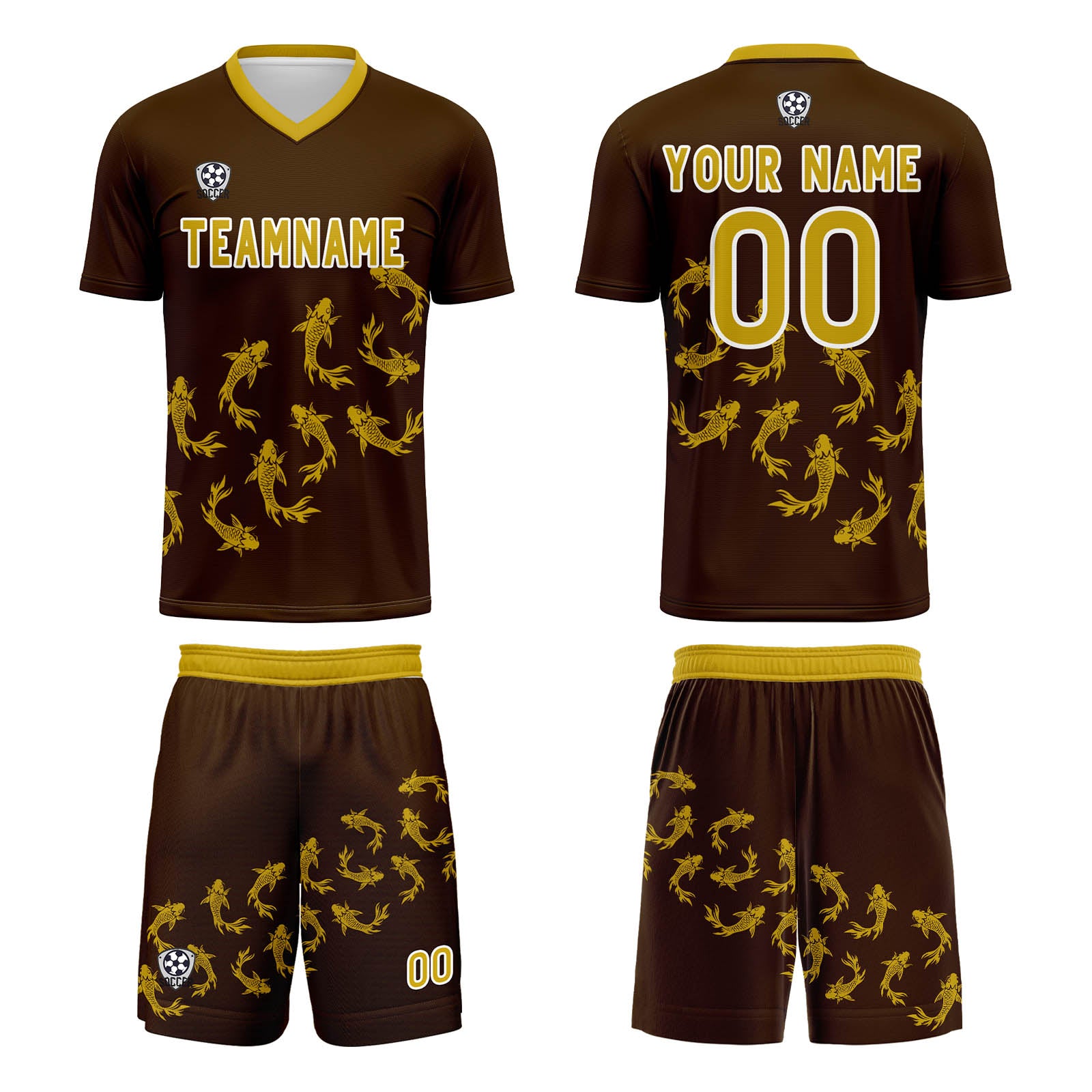 Custom Brown Jerseys for Men Women Personalized Soccer Uniforms for Adult and Kid enthsush