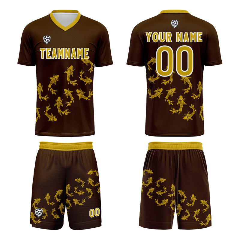 Custom Brown Jerseys for Men Women Personalized Soccer Uniforms for Adult and Kid