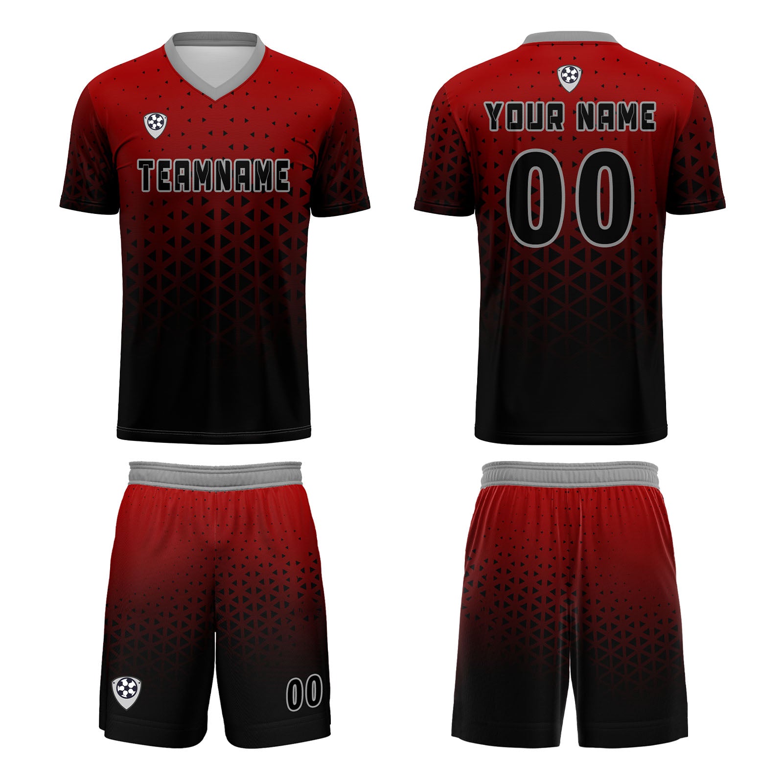 Custom Red Gray Jerseys for Men Women Personalized Soccer Uniforms for Adult and Kid enthsush