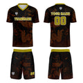 Custom Brown Black Jerseys for Men Women Personalized Soccer Uniforms for Adult and Kid enthsush