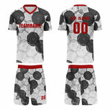 Custom White Red Gray Jerseys for Men Women Personalized Soccer Uniforms for Adult and Kid