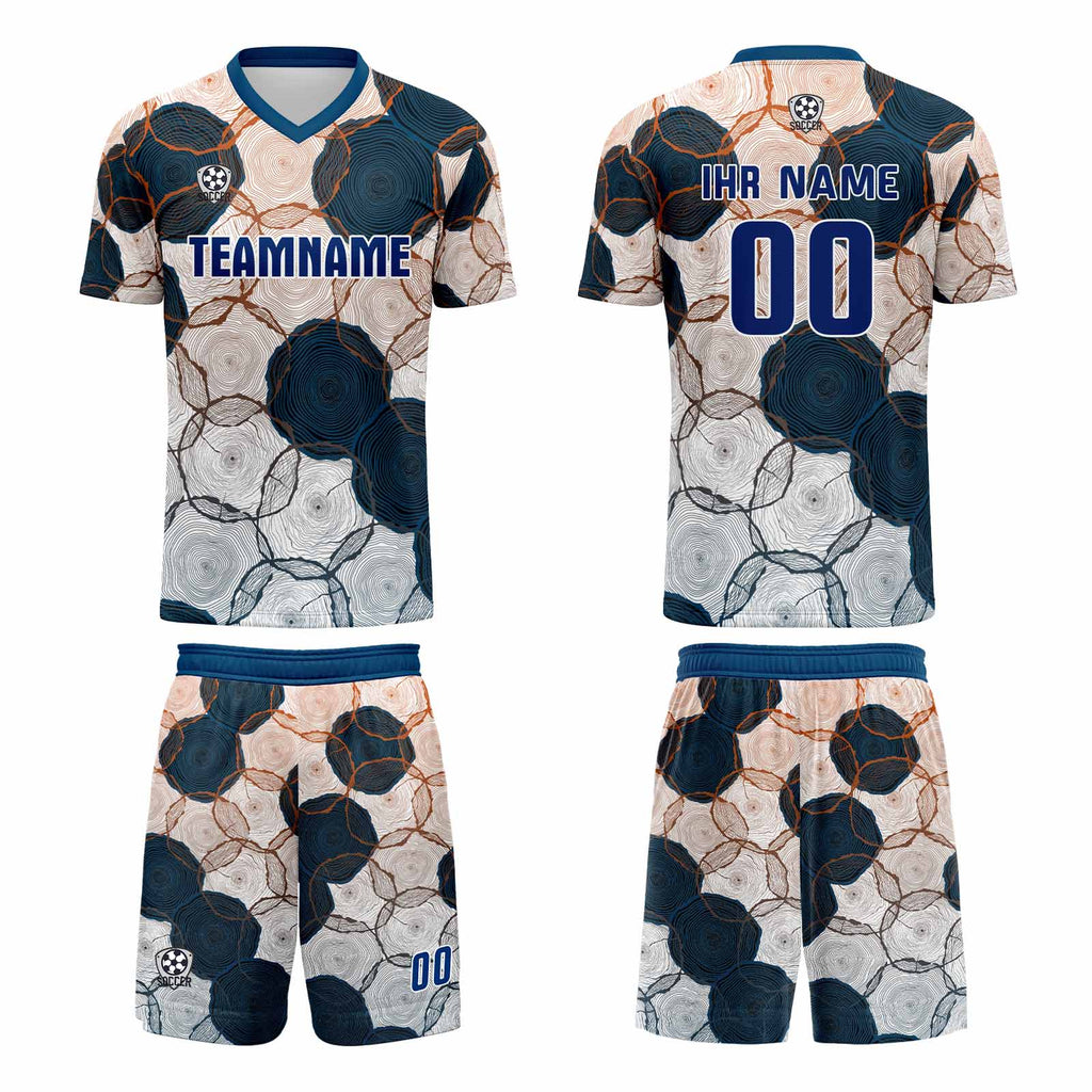 Custom Dark Blue Orange Jerseys for Men Women Personalized Soccer Uniforms for Adult and Kid enthsush