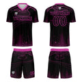 Custom Black Rose Purple Soccer Jerseys for Men Women Personalized Soccer Uniforms for Adult and Kid enthsush