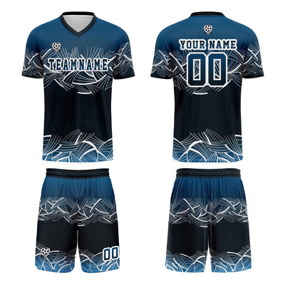 Custom Blue Jerseys for Men Women Personalized Soccer Uniforms for Adult and Kid enthsush