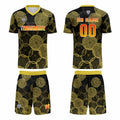 Custom  Black Yellow Jerseys for Men Women Personalized Soccer Uniforms for Adult and Kid enthsush