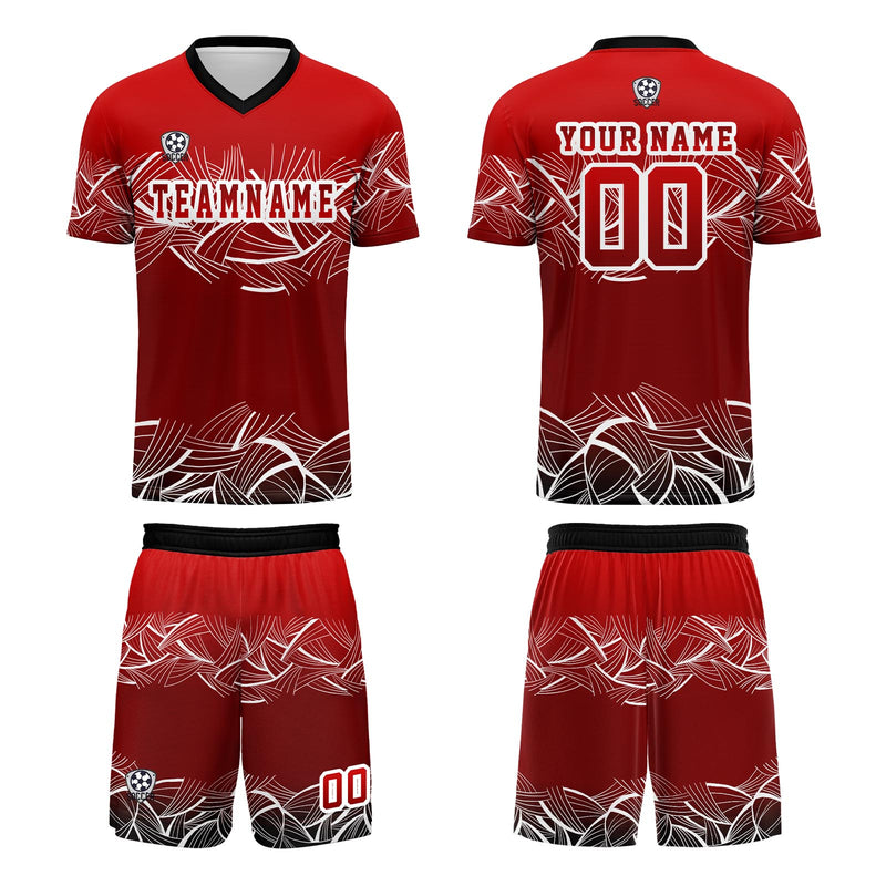 Custom Red Jerseys for Men Women Personalized Soccer Uniforms for Adult and Kid