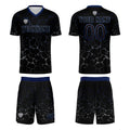 Custom Black Deepblue Jerseys for Men Women Personalized Soccer Uniforms for Adult and Kid enthsush