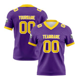 Custom Purple Yellow Football Jersey Personalized Football Shirts for Men Women  Printed Team Name Number Logo
