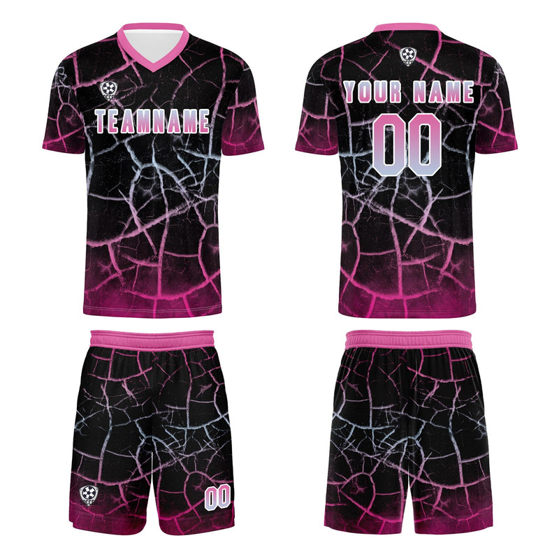 Custom Black Pink Jerseys for Men Women Personalized Soccer Uniforms for Adult and Kid
