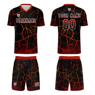 Custom Black Red Jerseys for Men Women Personalized Soccer Uniforms for Adult and Kid enthsush