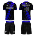 Custom Black Blue Jerseys for Men Women Personalized Soccer Uniforms for Adult and Kid enthsush