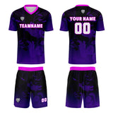 Custom Black Purple Jerseys for Men Women Personalized Soccer Uniforms for Adult and Kid