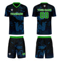 Custom Blue Green Jerseys for Men Women Personalized Soccer Uniforms for Adult and Kid enthsush