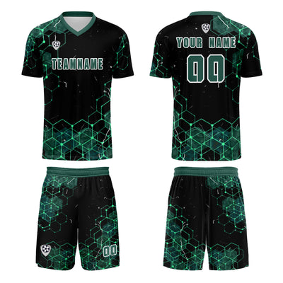 Custom Dark Green Jerseys for Men Women Personalized Soccer Uniforms for Adult and Kid enthsush