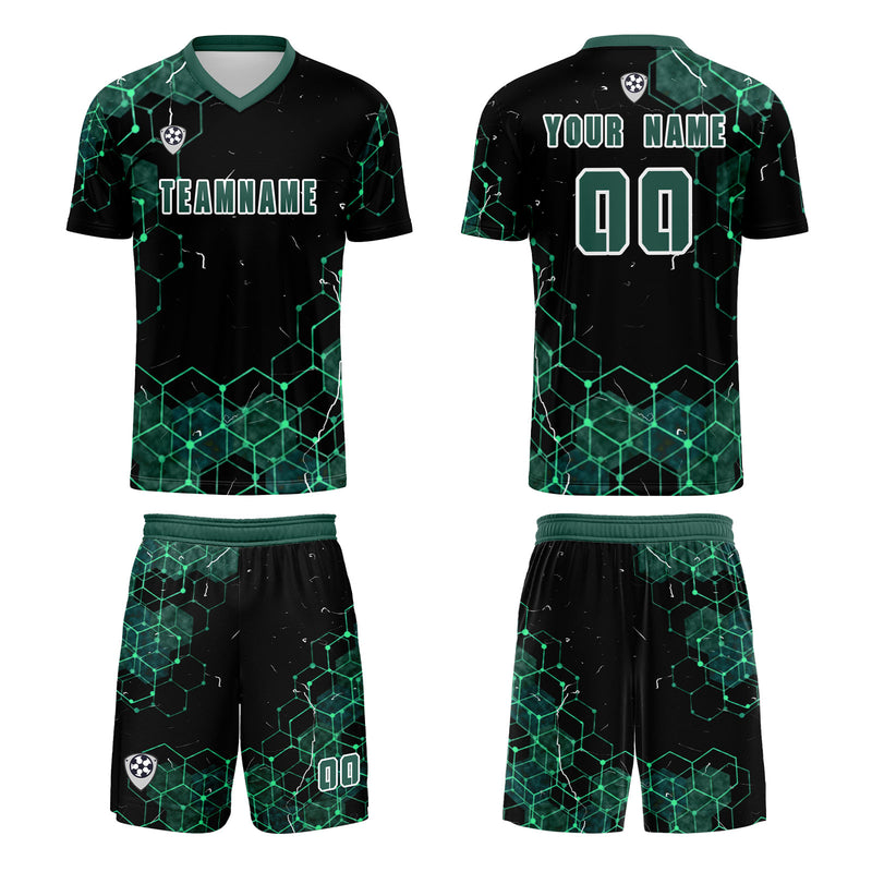 Custom Dark Green Jerseys for Men Women Personalized Soccer Uniforms for Adult and Kid