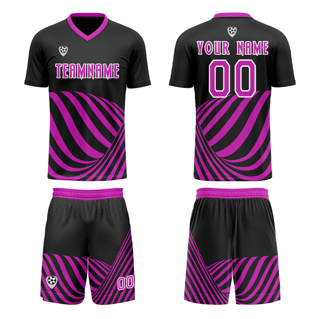 Custom Black Purple Soccer Jerseys for Men Women Personalized Soccer Uniforms for Adult and Kid enthsush