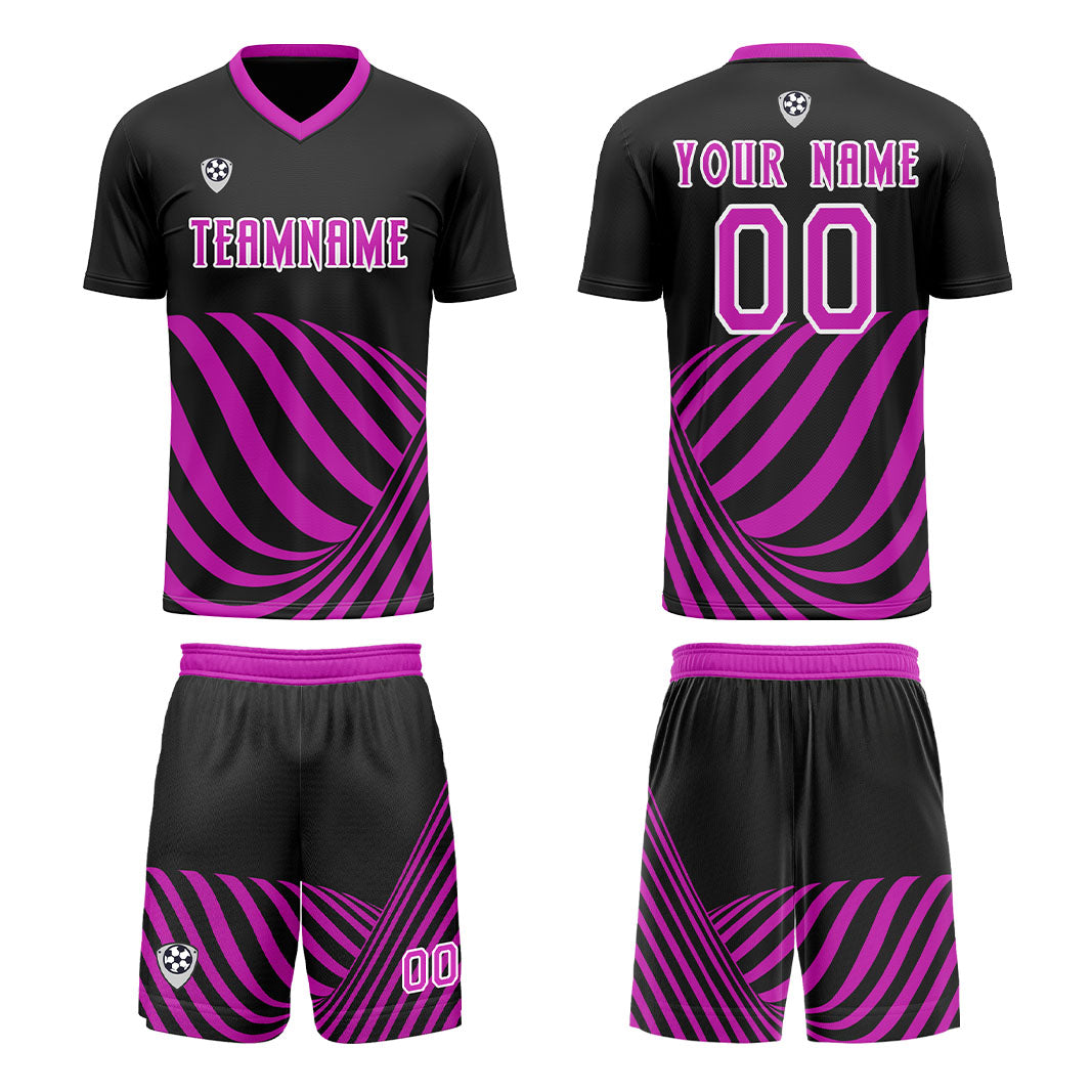 Custom Black Purple Soccer Jerseys for Men Women Personalized Soccer Uniforms for Adult and Kid enthsush