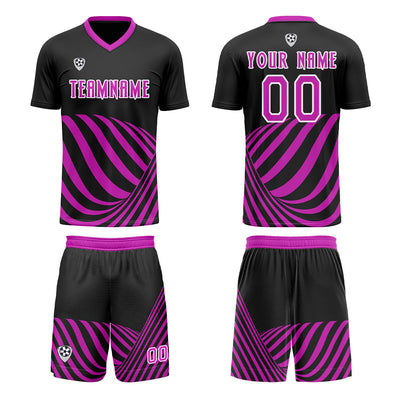 Custom Black Purple Soccer Jerseys for Men Women Personalized Soccer Uniforms for Adult and Kid enthsush