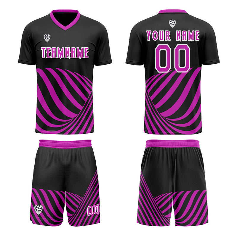 Custom Black Purple Soccer Jerseys for Men Women Personalized Soccer Uniforms for Adult and Kid