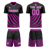 Custom Black Purple Soccer Jerseys for Men Women Personalized Soccer Uniforms for Adult and Kid
