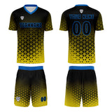 Custom Yellow Blue Jerseys for Men Women Personalized Soccer Uniforms for Adult and Kid