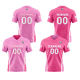 Custom Pink Football Jersey Personalized Gradient Football Shirts for Men Printed Team Name Number Logo