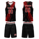 Custom Black Red Basketball Jersey Uniform Suit Printed Your Logo Name Number