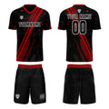 Custom Black Red Jerseys for Men Women Personalized Soccer Uniforms for Adult and Kid enthsush