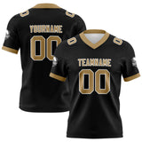Custom Black Old Gold Football Jersey Personalized Football Shirts for Men Women  Printed Team Name Number Logo