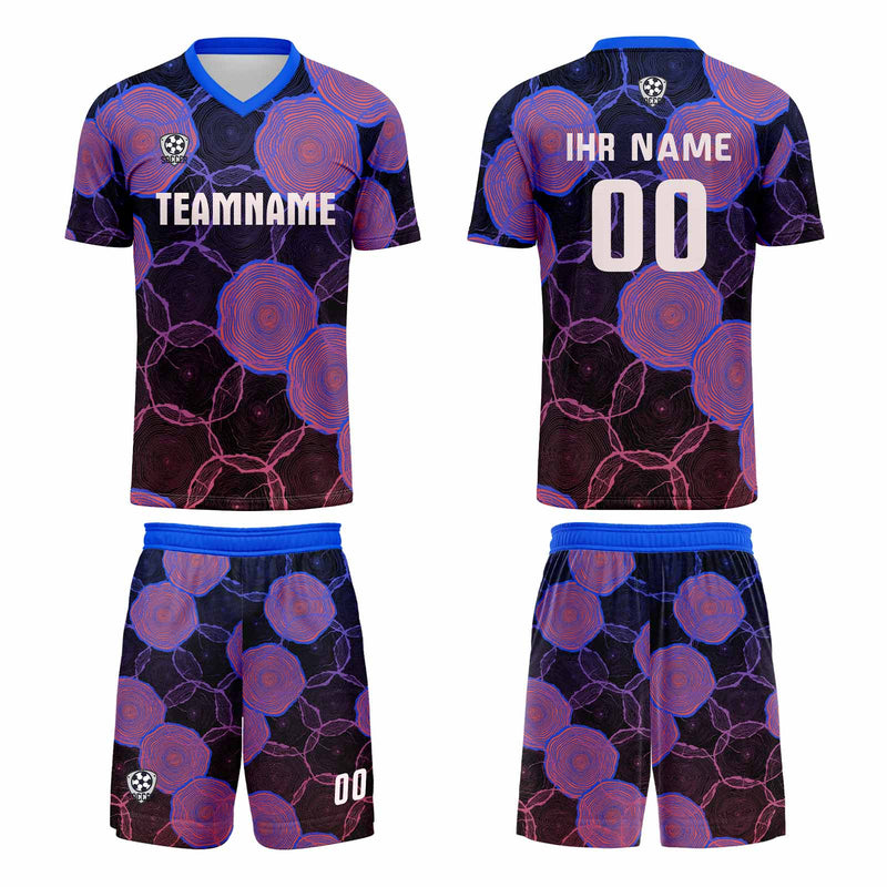 Custom Blue Purple Jerseys for Men Women Personalized Soccer Uniforms for Adult and Kid