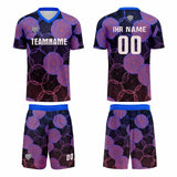Custom Blue Purple Jerseys for Men Women Personalized Soccer Uniforms for Adult and Kid