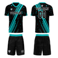 Custom Black Teal Jerseys for Men Women Personalized Soccer Uniforms for Adult and Kid enthsush