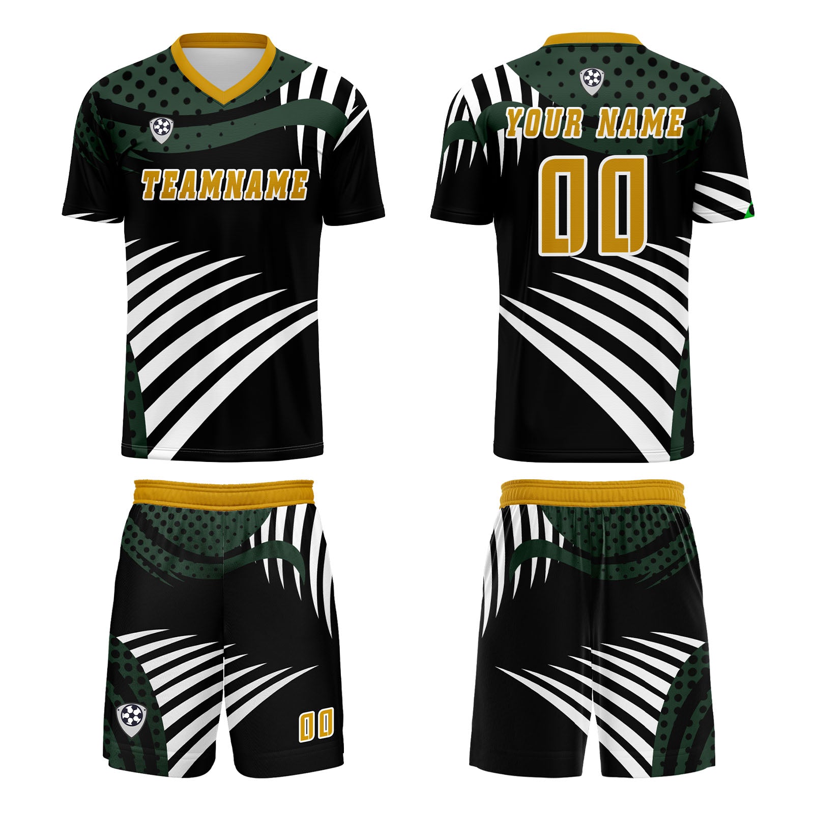 Custom Green Yellow Jerseys for Men Women Personalized Soccer Uniforms for Adult and Kid enthsush
