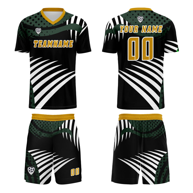 Custom Green Yellow Jerseys for Men Women Personalized Soccer Uniforms for Adult and Kid