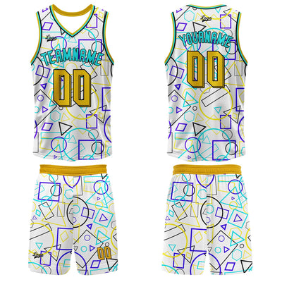 Custom White Yellow Basketball Jersey Uniform Suit Printed Your Logo Name Number enthsush