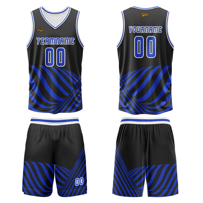 Custom Blue Basketball Jersey Uniform Suit Printed Your Logo Name Number