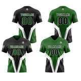 Custom Black Green Reversible Football Jersey Personalized Gradient Football Shirts for Men Printed Team Name Number Logo