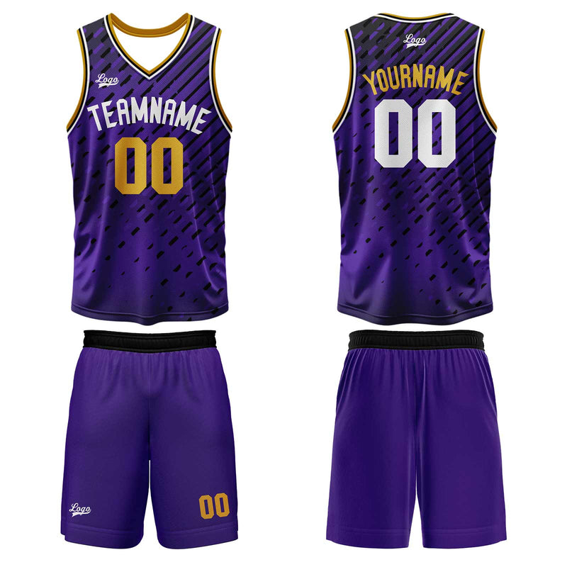 Custom Purple Basketball Jersey Uniform Suit Printed Your Logo Name Number