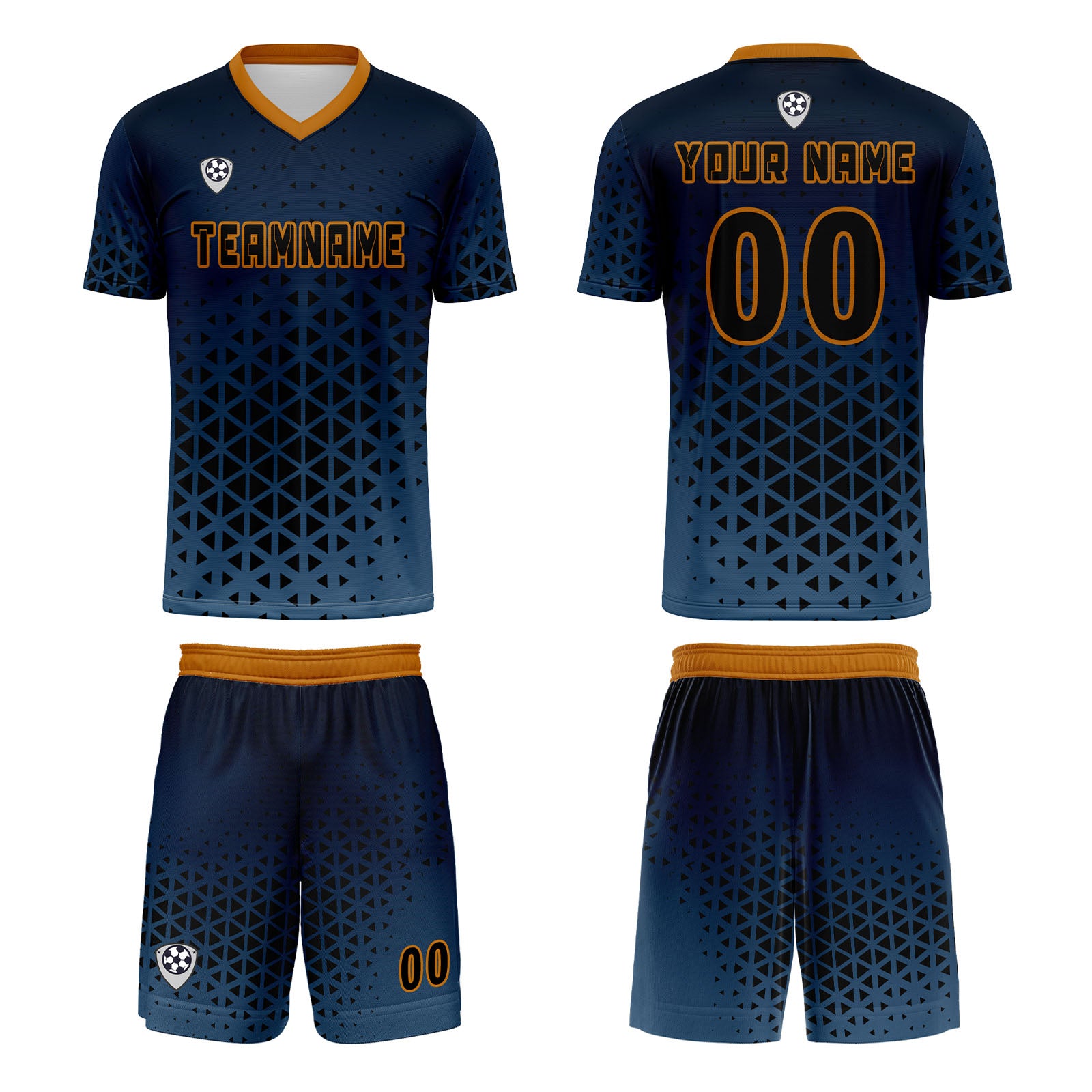 Custom Blue Orange Jerseys for Men Women Personalized Soccer Uniforms for Adult and Kid enthsush
