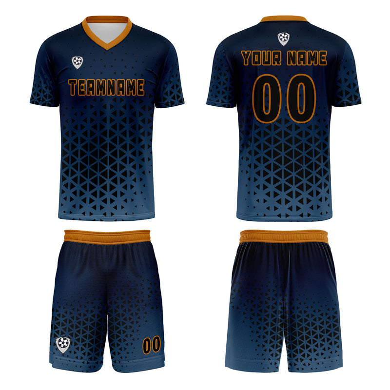 Custom Blue Orange Jerseys for Men Women Personalized Soccer Uniforms for Adult and Kid