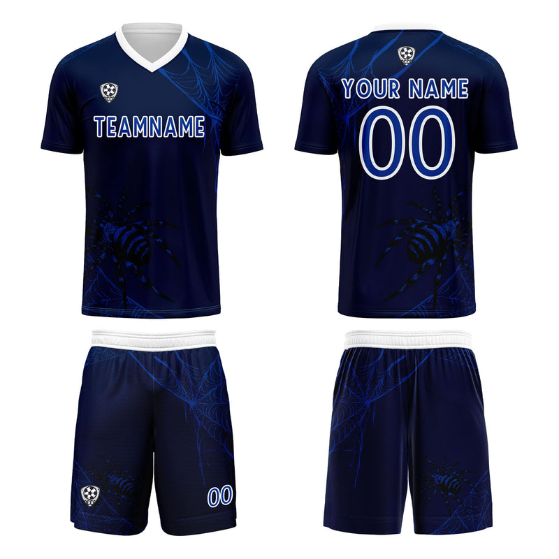 Custom Blue Jerseys for Men Women Personalized Soccer Uniforms for Adult and Kid