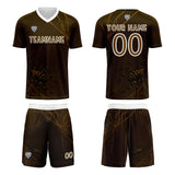 Custom Dark Brown Jerseys for Men Women Personalized Soccer Uniforms for Adult and Kid