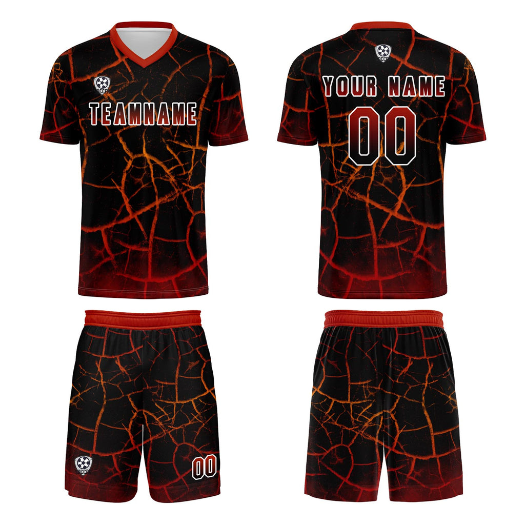 Custom Black Red Jerseys for Men Women Personalized Soccer Uniforms for Adult and Kid enthsush