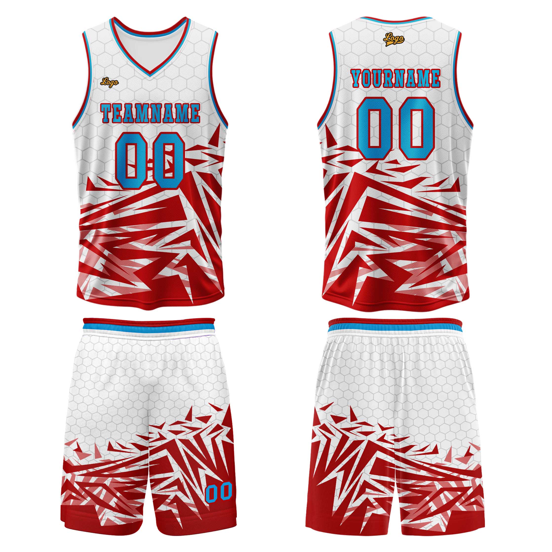 Custom Red Blue Basketball Jersey Uniform Suit Printed Your Logo Name Number enthsush