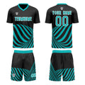 Custom Black Teal Soccer Jerseys for Men Women Personalized Soccer Uniforms for Adult and Kid enthsush