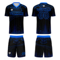 Custom Black Blue Soccer Jerseys for Men Women Personalized Soccer Uniforms for Adult and Kid enthsush