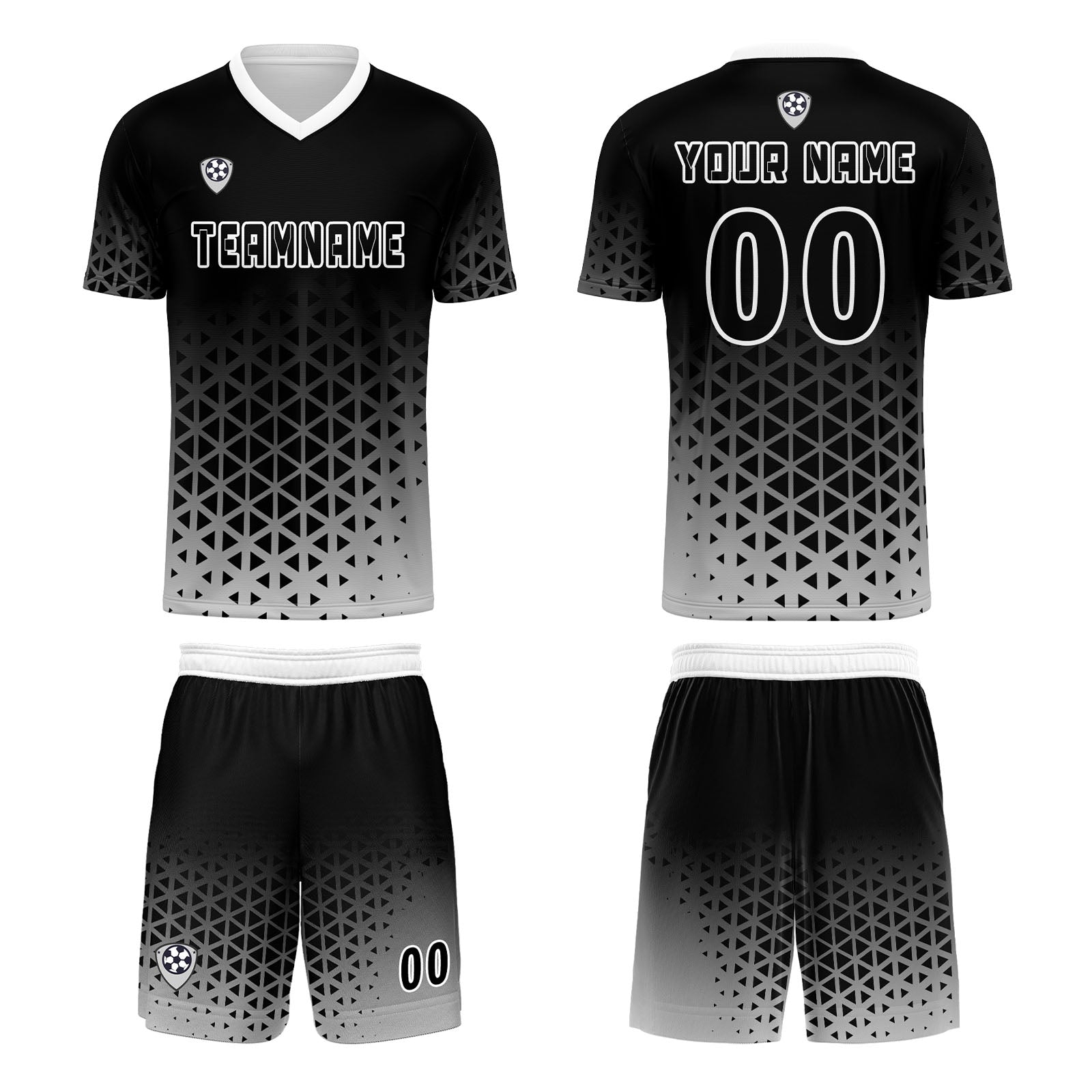 Custom Black White Jerseys for Men Women Personalized Soccer Uniforms for Adult and Kid enthsush