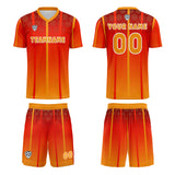 Custom Orange Yellow Jerseys for Men Women Personalized Soccer Uniforms for Adult and Kid